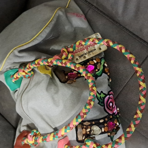 Betsey Johnson Horseshoe Canvas LG Bag - Picture 6 of 14